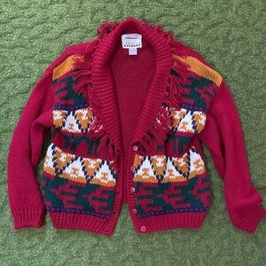 Colorful Fringe Cardigan Sweater